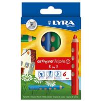 Kleurpotlood lyra groove triple one 6 kleuren - thumbnail
