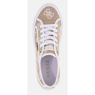Guess Logo Lage Sneakers Dames Bruin/Wit - Maat 36 - Kleur: WitBruin | Soccerfanshop