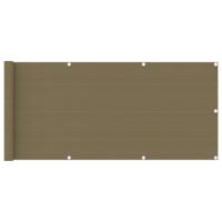 VidaXL Balkonscherm 75x600 cm hdpe taupe - thumbnail