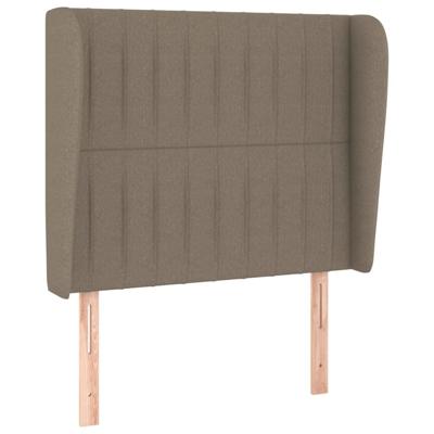 Hoofdbord met randen 103x23x118/128 cm stof taupe