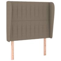 Hoofdbord met randen 103x23x118/128 cm stof taupe - thumbnail