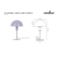 Tafellamp paars met schakelaar en E14 fitting Nordlux Ellen mini 25 cm - thumbnail