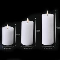 Lumineo ledkaars met afstandsbediending set van 3 wit - thumbnail