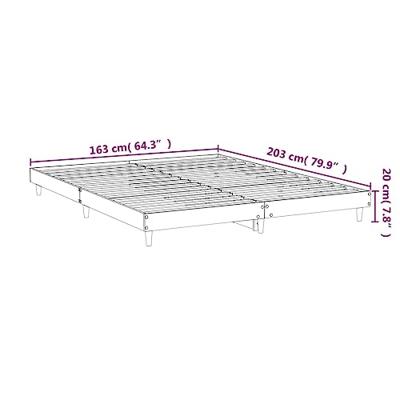 Bedframe bewerkt hout gerookt eikenkleurig 160x200 cm Bedframe bewerkt hout gerookt eikenkleurig 160x200 cm