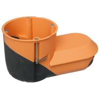 Hollewand inbouwdoos met extra ruimte oranje luchtdicht - thumbnail