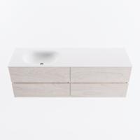 MONDIAZ VICA 150cm badmeubel onderkast Underlayment 4 lades. Wastafel MOON links zonder kraangat, kleur Talc. - thumbnail