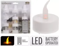Led Theelicht 10 stuks met afstandsbediening - thumbnail