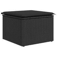 6-delige Loungeset met kussens poly rattan zwart - thumbnail