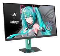 ASUS rog strix xg27acmeg-g hatsune miku edition 27" gaming monitor (zwart/turquoise, 260 hz, hdmi, displayport, usb-c, amd free-sync) - thumbnail