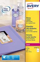 Etiket Avery Zweckform L7769-40 99.1x139mm hoogglans wit 160stuks - thumbnail