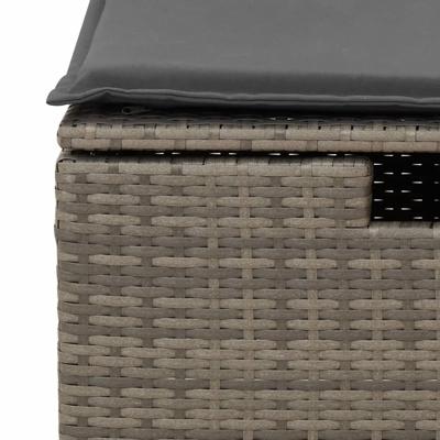 5-delige Loungeset met kussens poly rattan grijs - thumbnail