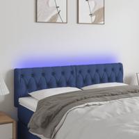 Hoofdbord LED 160x7x78/88 cm stof blauw - thumbnail