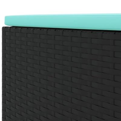 5-delige Loungeset met kussens poly rattan zwart