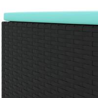 5-delige Loungeset met kussens poly rattan zwart - thumbnail