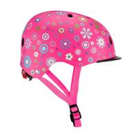 Globber helm elite lights pink flowers - thumbnail