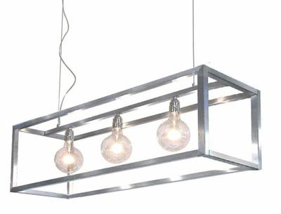 Ztahl open hanglamp Rimini 3L rechthoek - rvs