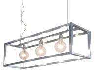 Ztahl open hanglamp Rimini 3L rechthoek - rvs - thumbnail