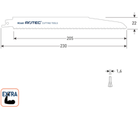 Rotec Reciprozaagblad rc460 hcs 205mm (5st) - thumbnail