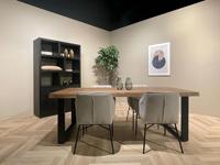 Brix Eettafel 'Sturdy' Boomstam, Mangohout en staal, 180 x 100cm - thumbnail