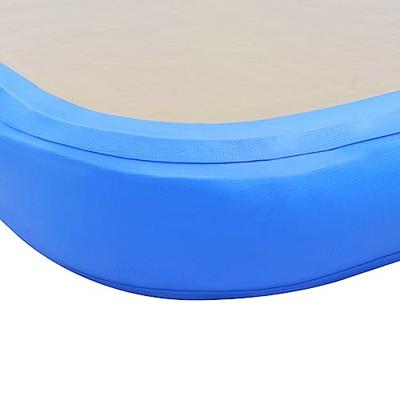 Gymnastiekmat met pomp opblaasbaar 500x100x10 cm PVC blauw - thumbnail