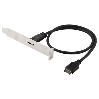 30cm paneel beugel Header USB-C / Type-C Female naar USB 3.1 Type-E Extension Wire Connector kabel snoer