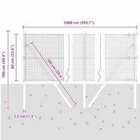 VidaXL Afrasteringspaal zilver 10 x 0,6 m (19 x 19 mm gaas) staal - thumbnail