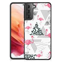 Samsung Galaxy S21 Dierenprint Telefoonhoesje Flamingo Triangle - thumbnail
