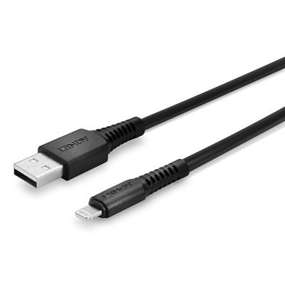 LINDY 31322 USB-kabel USB 2.0 USB-A stekker, Apple Lightning stekker 3.00 m Zwart