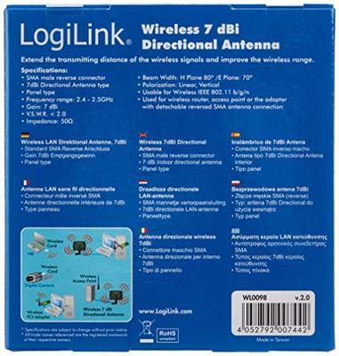 LogiLink WLAN Indoor Directional Antenne - 802.11 b/g/n, WL0098