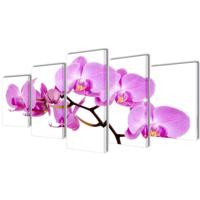 VidaXL Canvas muurdruk set orchidee 200 x 100 cm - thumbnail