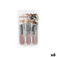 Bestekset Roestvrij staal Plastic Roze Zilverkleurig (6 Stuks) - thumbnail
