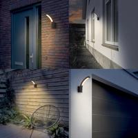 Bristol - LED Wandlamp met sensor - 10 Watt 814 Lumen - Bewegingssensor en schemerschakelaar - 3000K warm wit licht - zwart - thumbnail