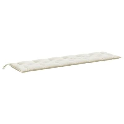 VidaXL Tuinbankkussens 2 st 200x50x7 cm stof gemêleerd crèmekleurig