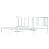 Bedframe met hoofdbord metaal wit 183x213 cm - thumbnail