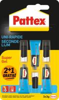 Pattex Super Gel secondelijm, 3 g, 2 + 1 gratis, op blister - thumbnail