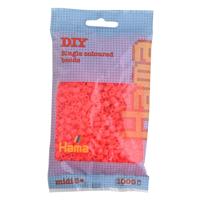 Hama strijkkralen 1000 stuks rood neon - thumbnail