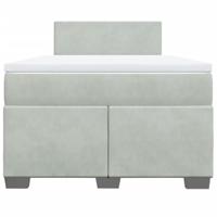 Boxspring met matras fluweel lichtgrijs 120x200 cm - thumbnail