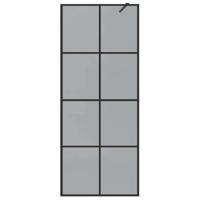 VidaXL Inloop douche wand zwart 80 x 195 cm gehard glas - thumbnail