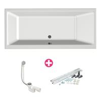 Xenz Kristal Ligbad - 170x75x48 - afvoer Midden - acryl - wit 6985-01 - thumbnail