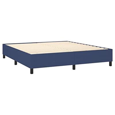 Boxspring met matras stof blauw 160x200 cm