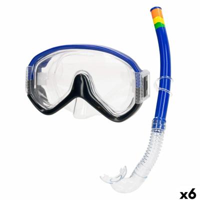 Snorkelbril en -buis voor Kinderen AquaSport Blauw (6 Stuks)
