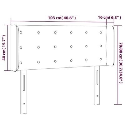 Hoofdbord met randen 103x16x78/88 cm stof lichtgrijs