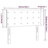 Hoofdbord met randen 103x16x78/88 cm stof lichtgrijs - thumbnail