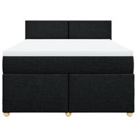 Boxspring met matras stof zwart 180x200 cm - thumbnail
