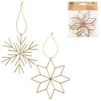 Kersthanger Snowflake metaal goudkleurig 11,5 cm set van 2 | 48 stuks - thumbnail