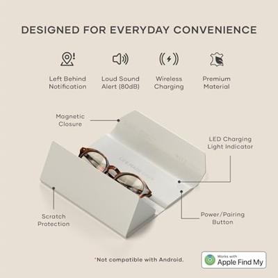 Satechi FindAll vegan-lederen brillenkoker met FindMy - Sand Satechi FindAll vegan-lederen brillenkoker met FindMy - Sand