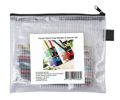 Gelschrijver pentel k110 dual m metallic 8st ass Gelschrijver pentel k110 dual m metallic 8st ass