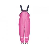 Playshoes regenbroek bretels fleece gevoerd Uni Fuchsia-116 - thumbnail