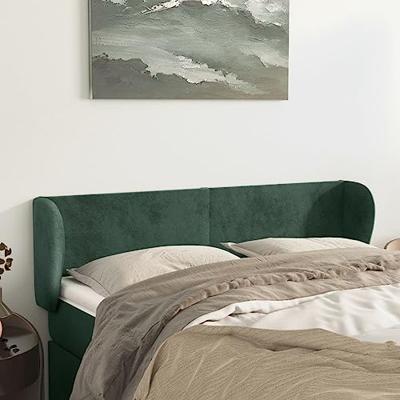 Hoofdbord met randen 147x23x78/88 cm fluweel donkergroen