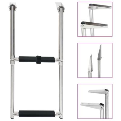 Boordladder inklapbaar met 2 sporten roestvrij staal